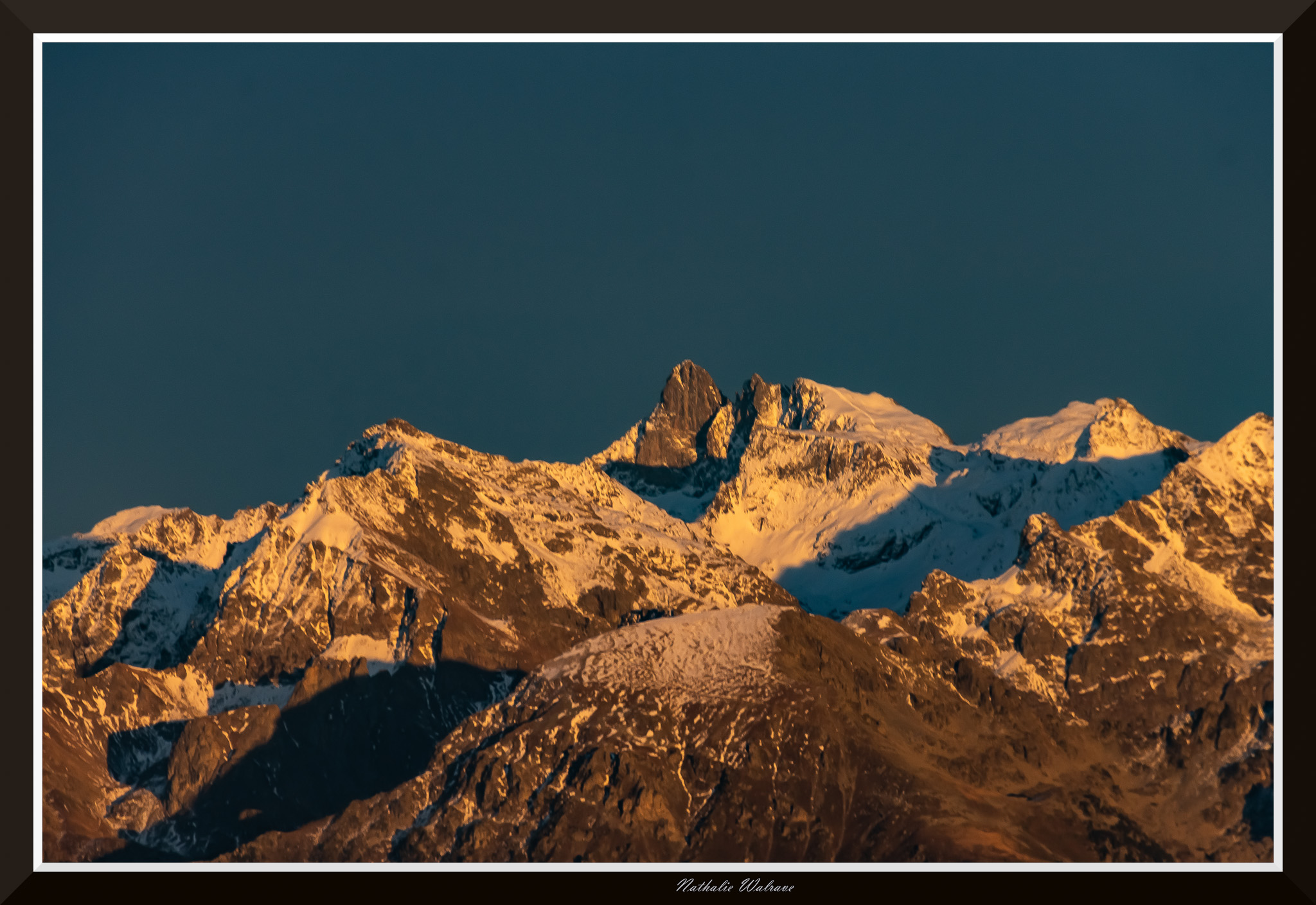 paysage de Belledonne au soleil couchant